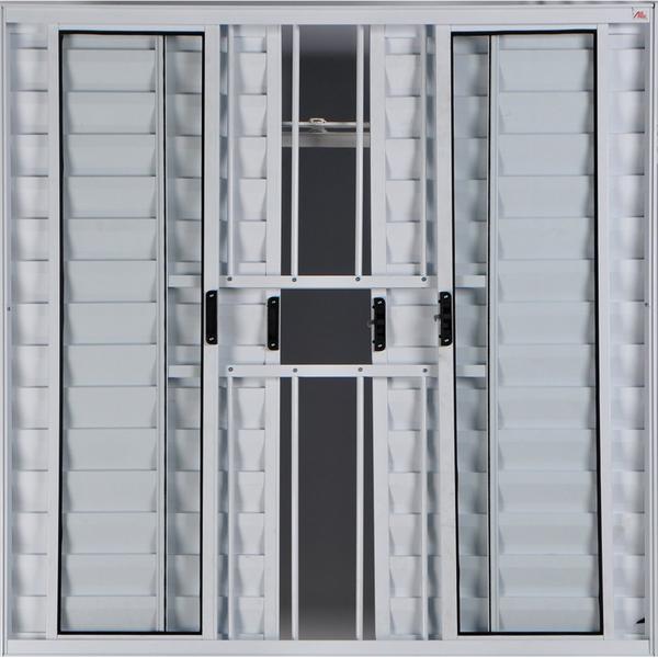 Janela Veneziana de Alumínio 6 Folhas 1,20 X 2,00 Com Grade Cor Branco Linha All Modular Imagem de Janela Veneziana de Alumínio 6 Folhas 1,20 X 2,00 Com Grade Cor Branco Linha All Modular