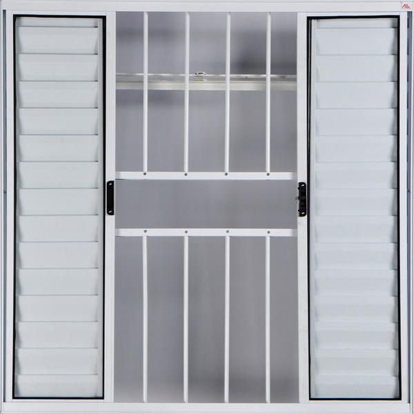 Janela Veneziana de Alumínio 6 Folhas 1,20 X 2,00 Com Grade Cor Branco Linha All Modular Imagem de Janela Veneziana de Alumínio 6 Folhas 1,20 X 2,00 Com Grade Cor Branco Linha All Modular