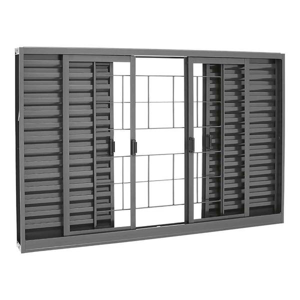 Janela Veneziana Grade Quadriculada em Aço 100 x 120 x 12 cm 6 Folhas Belfort Sasazaki Imagem de Janela Veneziana Grade Quadriculada em Aço 100 x 120 x 12 cm 6 Folhas Belfort Sasazaki