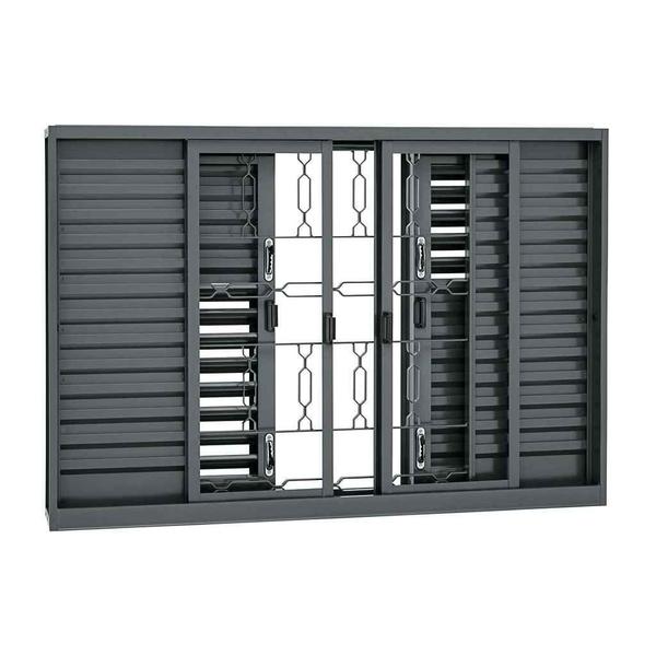 Janela Veneziana Multiflex Grade Elo em Aço 100 x 200 x 16 cm 6 Folhas Silenfort Sasazaki Imagem de Janela Veneziana Multiflex Grade Elo em Aço 100 x 200 x 16 cm 6 Folhas Silenfort Sasazaki