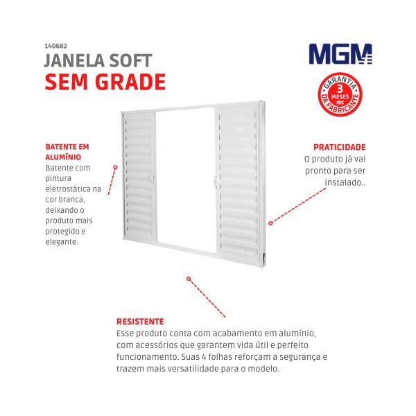 Imagem de Janela Veneziana Soft Plus 4 Folhas Branco MGM  100x100 cm