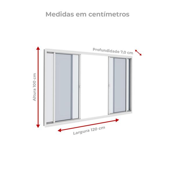 Imagem de Janela Vitro 4 Folhas 1,20m x 1,00m Sem Grade em Alumínio Preto com vidro  Vitrolar