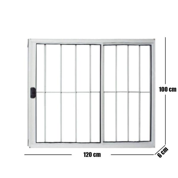 Imagem de Janela Vitrô de Alumínio 2 Folhas 100 X 120cm Modular com Grade Esquadrias Bergamo