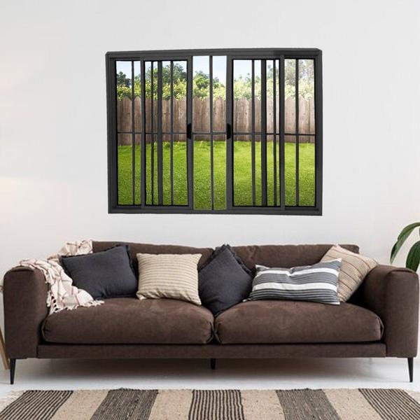 Janela Vitrô de Alumínio 4 Folhas 100 X 100cm Modular com Grade - Esquadrias Bergamo Imagem de Janela Vitrô de Alumínio 4 Folhas 100 X 100cm Modular com Grade