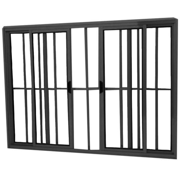 Janela Vitrô de Alumínio 4 Folhas 100 X 100cm Modular com Grade - Esquadrias Bergamo Imagem de Janela Vitrô de Alumínio 4 Folhas 100 X 100cm Modular com Grade
