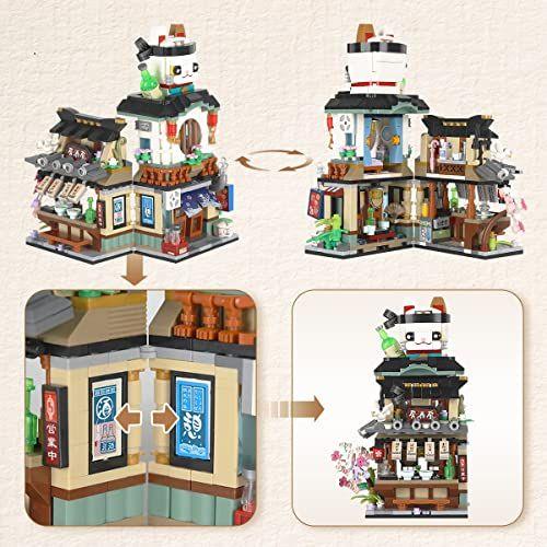 Imagem de Japonês Street View Mini Building Blocks - Izakaya Shop, MOC Creative Japanese Architecture Toys Model Set, 789 Peças Simulação Brinquedos de Construção para Meninos Meninas (Izakaya Shop)