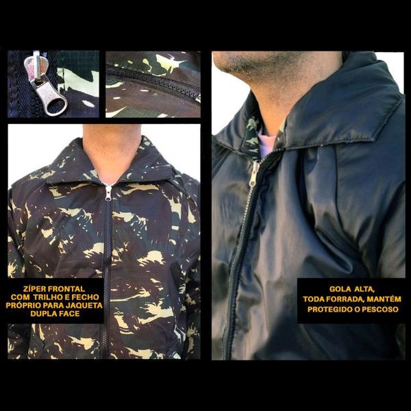 Imagem de Jaqueta Blusa Motoqueiro Corta Vento Dupla Face Impermeável Camuflada Masculina Feminina