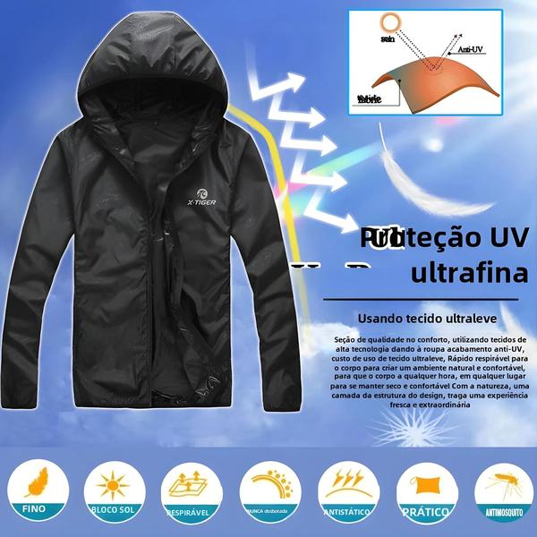Jaqueta de Ciclismo Reflexiva e à Prova de Vento - Leve e com Proteção Solar Imagem de Jaqueta de Ciclismo Reflexiva e à Prova de Vento - Leve e com Proteção Solar