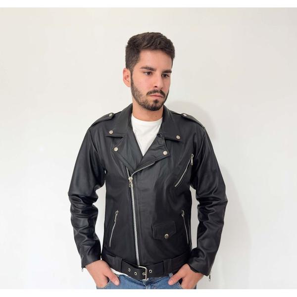 Jaqueta de Couro Bovino Legitimo Masculina Rock 2024 Jaqueta - Main Image