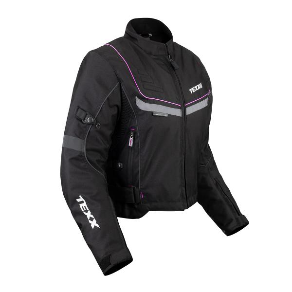 Imagem de Jaqueta Feminina Motoqueiro Texx New Strike V2 Preto/Rosa L