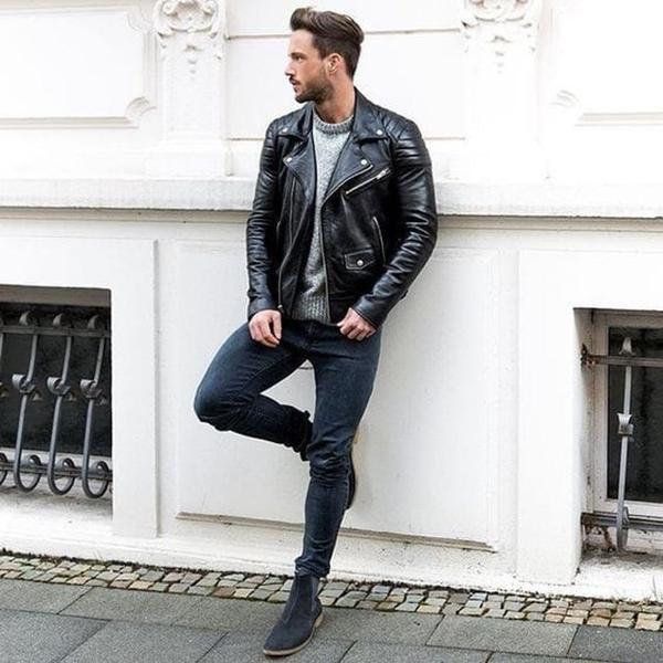 Jaqueta Masculina Couro Legítimo Perfecto Biker Motoqueiro