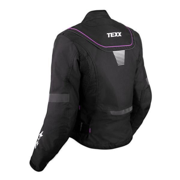 Imagem de Jaqueta Moto Motocilista Texx New Stike V2 Feminina Preto C/ Rosa Impermeavel Resistente Agua