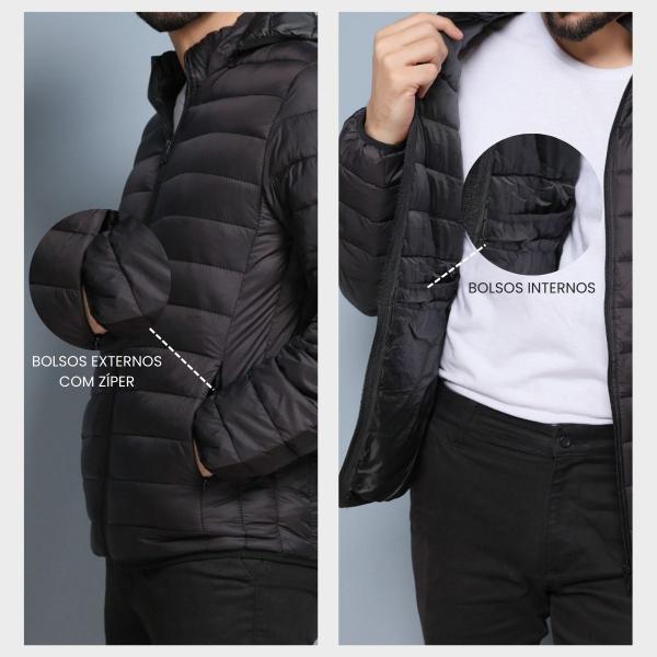Jaqueta Masculina Casacos Com Capuz ImpermeÃ¡vel Jaqueta Puffer