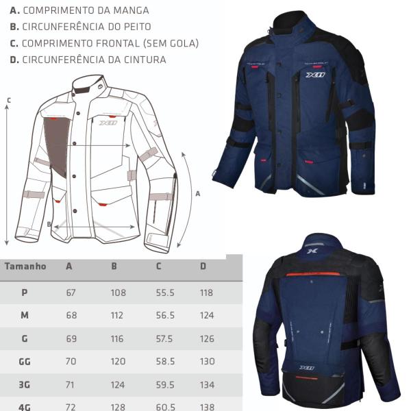 Imagem de Jaqueta X11 Travel 3 Motoqueiro Impermeável Masculina Azul