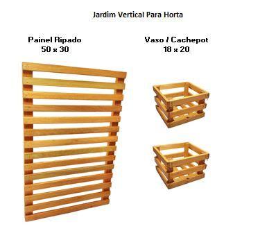 Jardim Vertical 50 x 30 Painel Madeira 2 Cachepots 18x20 - Artezano Imagem de Jardim Vertical 50 x 30 Painel Madeira 2 Cachepots 18x20