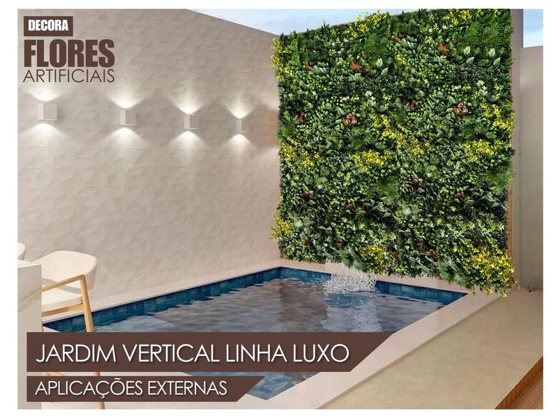 Imagem de Jardim Vertical artificial linha luxo volumoso pronto para uso fácil instalação proteção UV