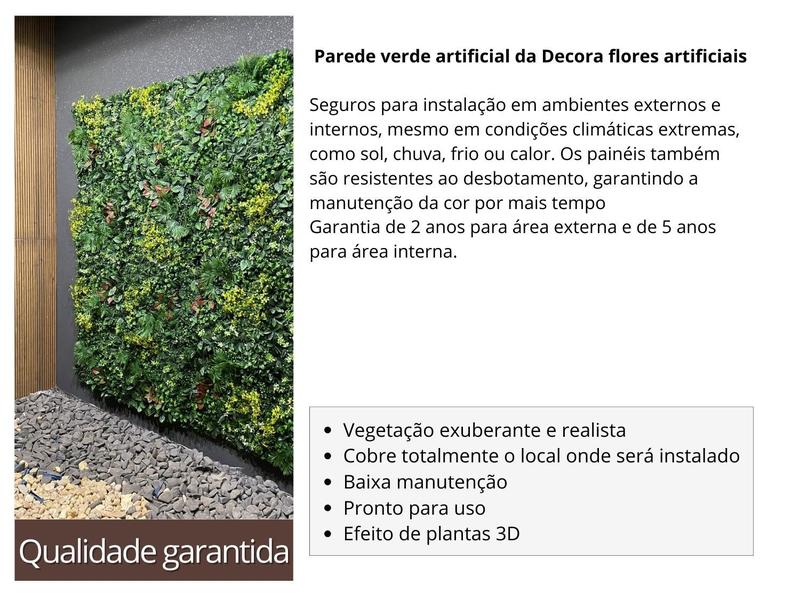 Imagem de Jardim Vertical artificial linha luxo volumoso pronto para uso fácil instalação proteção UV