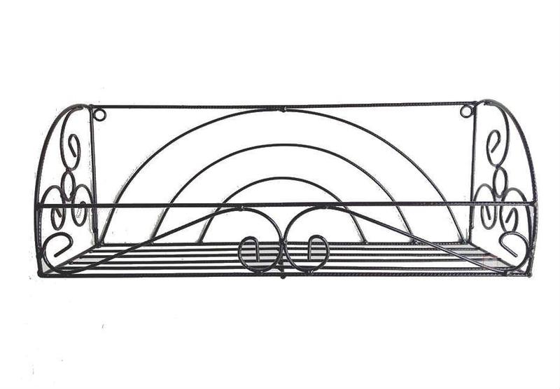 Imagem de jardineira floreira design 60 cm ferro suporte parede janela decoração arte rococó jardime suporte para vasos de flores plantas hortaliças casa aparta