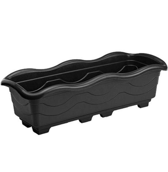 Imagem de Jardineira Floreira Preto Gg 62,5X20,3X14,5Cm 9,5L De Plastico - Injeplastec