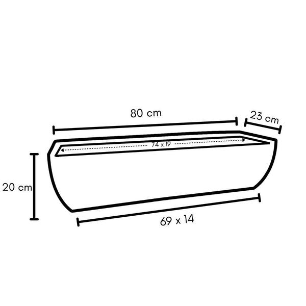 Imagem de Jardineira Viena para Plantas 80x20cm Floreira Polietileno