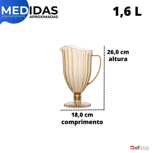 Jarra Acrilíco Suco Água Cozinha Multiuso Cristal 1,6L - Paramount Imagem de Jarra Acrilíco Suco Água Cozinha Multiuso Cristal 1,6L
