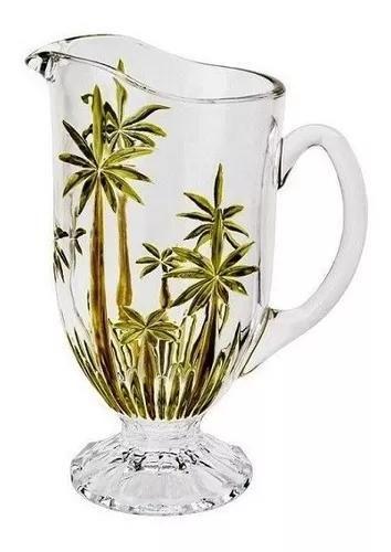 Jarra Água Suco Cristal Palm Tree Handpaint 1,5 Litros Wolff Imagem de Jarra Água Suco Cristal Palm Tree Handpaint 1,5 Litros Wolff