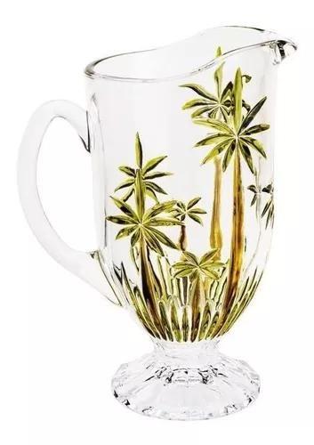 Jarra Água Suco Cristal Palm Tree Handpaint 1,5 Litros Wolff Imagem de Jarra Água Suco Cristal Palm Tree Handpaint 1,5 Litros Wolff