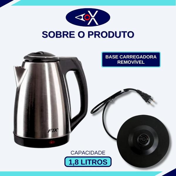 Imagem de Jarra Chaleira Elétrica Inox  1,8L 