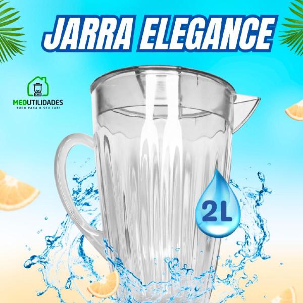 Imagem de Jarra Chique 2l Elegance Para Suco Agua ROSA/ AZUL/VERDE/CRISTAL  - Micromax