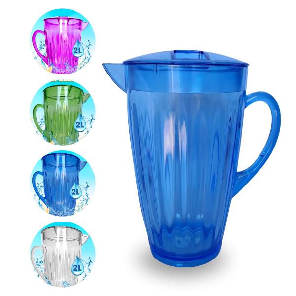 Imagem de Jarra Chique 2l Elegance Para Suco Agua ROSA/ AZUL/VERDE/CRISTAL  - Micromax