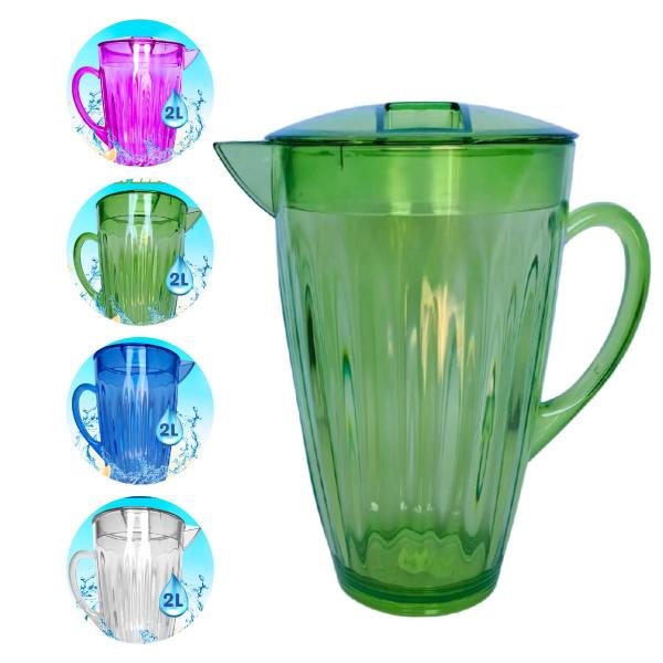 Imagem de Jarra Chique 2l Elegance Para Suco Agua ROSA/ AZUL/VERDE/CRISTAL  - Micromax