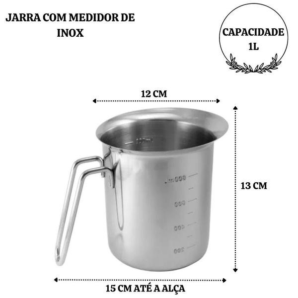 Imagem de Jarra com medidor de inox 1 litro