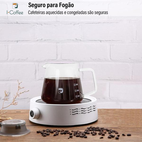 Imagem de Jarra Com Suporte Coador Filtro De Vidro Borossilicato Para Café 500ml Kit de Preparo de Café V60