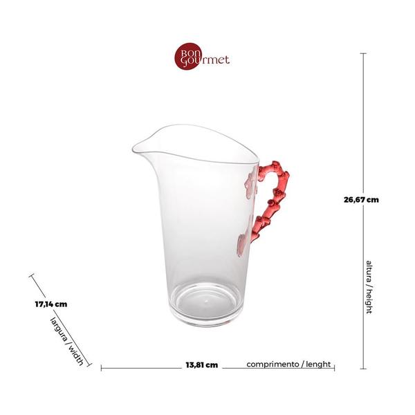 Jarra Coral Vermelha Em Acrílico 2.4 Litros - Bon Gourmet - ROJEMAC Imagem de Jarra Coral Vermelha Em Acrílico 2.4 Litros - Bon Gourmet