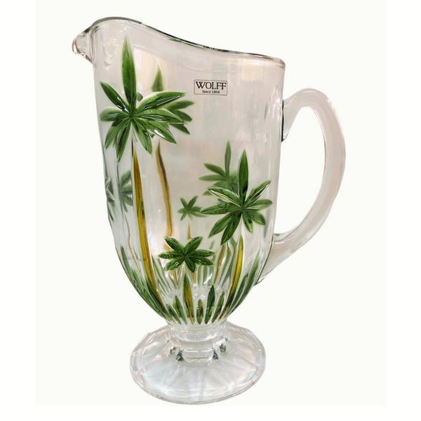 Imagem de Jarra Cristal De Chumbo Vidro Palm Tree Handpaint Wolff 1,5l