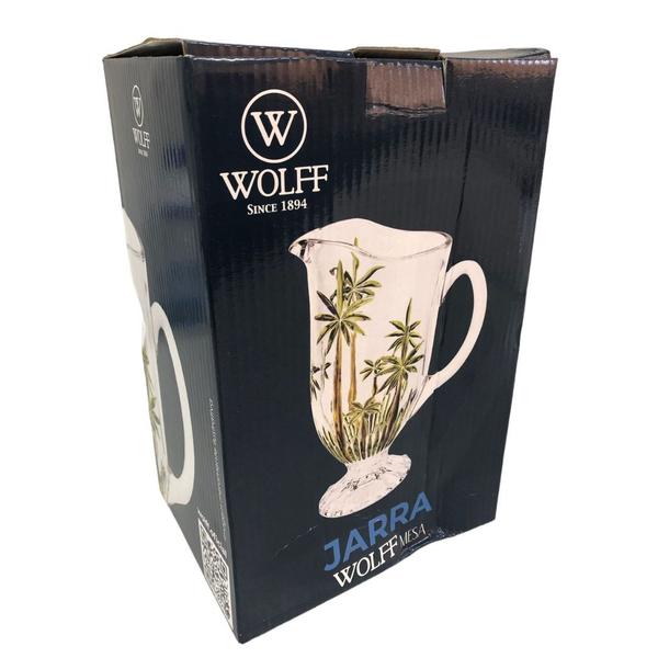 Imagem de Jarra Cristal De Chumbo Vidro Palm Tree Handpaint Wolff 1,5l