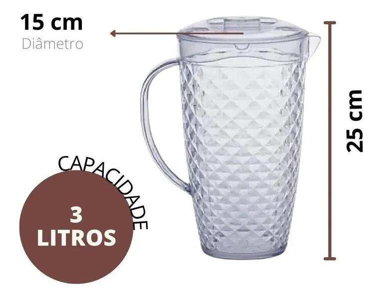 Imagem de Jarra De Acrílico Cristal Para Àgua Suco 3l Luxxor Paramount