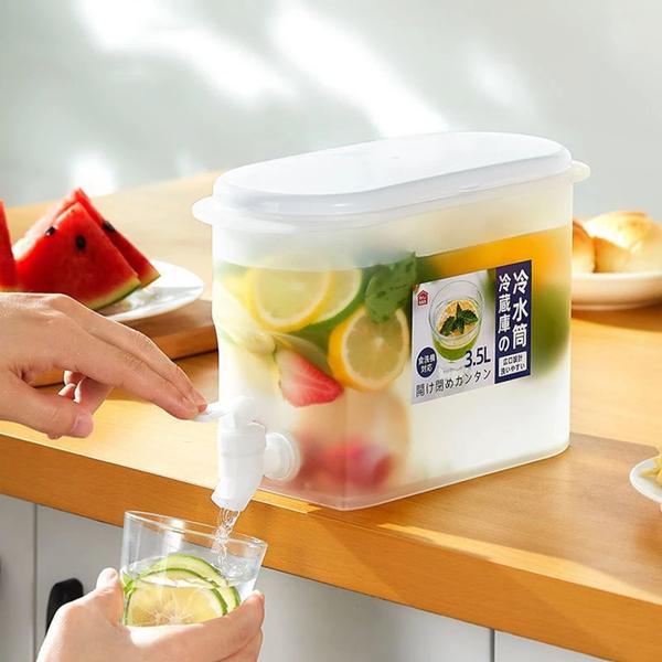 Jarra de água de 3500ml com faucet Limão Suco de Limão Jug Kitchen Drinkware Kettle Pot Cold Water Bottle Container Heat Resistant Pitcher Potes de água e chaleiras - HTTN Imagem de Jarra de água de 3500ml com faucet Limão Suco de Limão Jug Kitchen Drinkware Kettle Pot Cold Water Bottle Container Heat Resistant Pitcher Potes de água e chaleiras