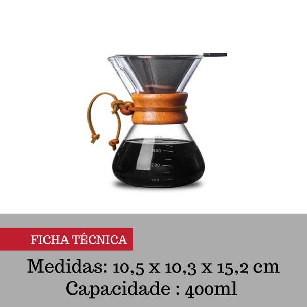 Imagem de Jarra de cafe vidro c/ filtro bistro 400ml