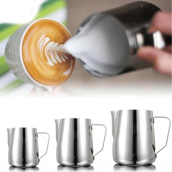 Imagem de Jarra de Espuma de Leite em Aço Inoxidável (100/350/600ml) - Ideal para Café Latte e Arte em Café