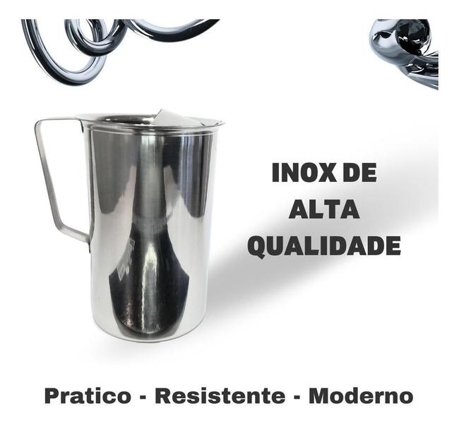 Imagem de Jarra De Inox Com Aparador De Gelo 1 Litro Suco Água Leite