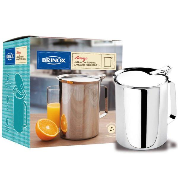 Jarra De Suco Água Chá Com Tampa Aparador Gelo Inox Brinox Imagem de Jarra De Suco Água Chá Com Tampa Aparador Gelo Inox Brinox