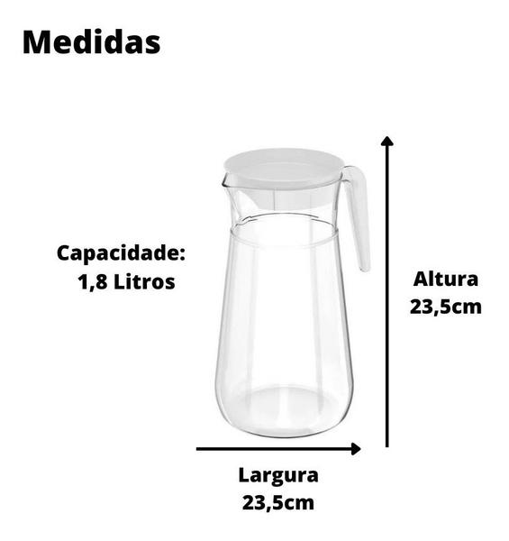 Imagem de Jarra De Suco Com Tampa Jarra 1,8 Litros De Plástico Belly