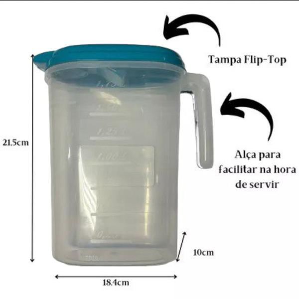 Imagem de Jarra de Suco Graduada Tampa Flip Top 2l Nitron