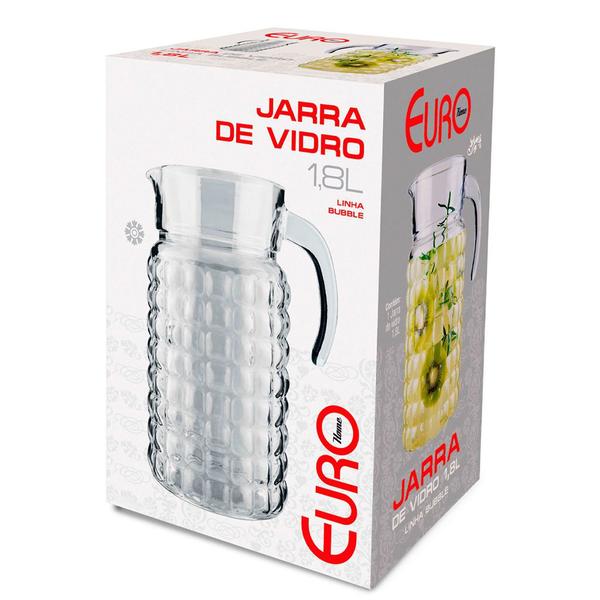 Imagem de Jarra de Vidro 1,8 Litros Para Suco Água Linha Bubble