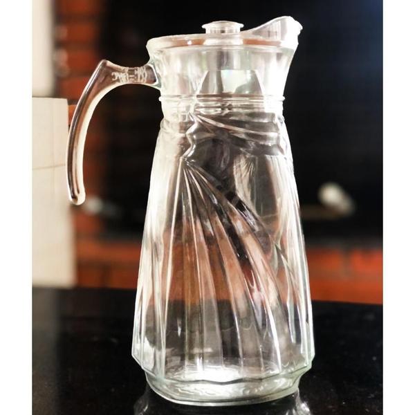 Jarra De Vidro Água Suco Com Tampa 1800Ml Lapidada - G-Horse Imagem de Jarra De Vidro Água Suco Com Tampa 1800Ml Lapidada