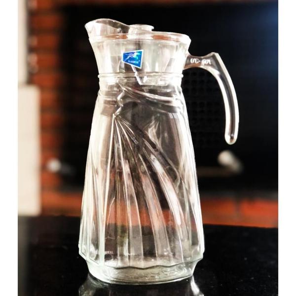 Jarra De Vidro Água Suco Com Tampa 1800Ml Lapidada - G-Horse Imagem de Jarra De Vidro Água Suco Com Tampa 1800Ml Lapidada