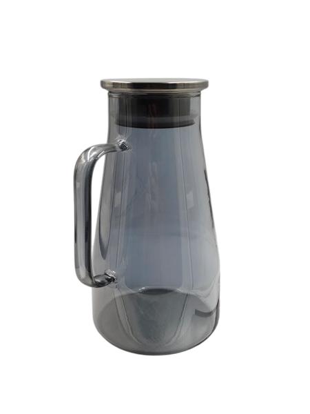 Jarra De Vidro Borossilicato Com Tampa Inox 1,8 Litros Fumê - Fact Importados Imagem de Jarra De Vidro Borossilicato Com Tampa Inox 1,8 Litros Fumê
