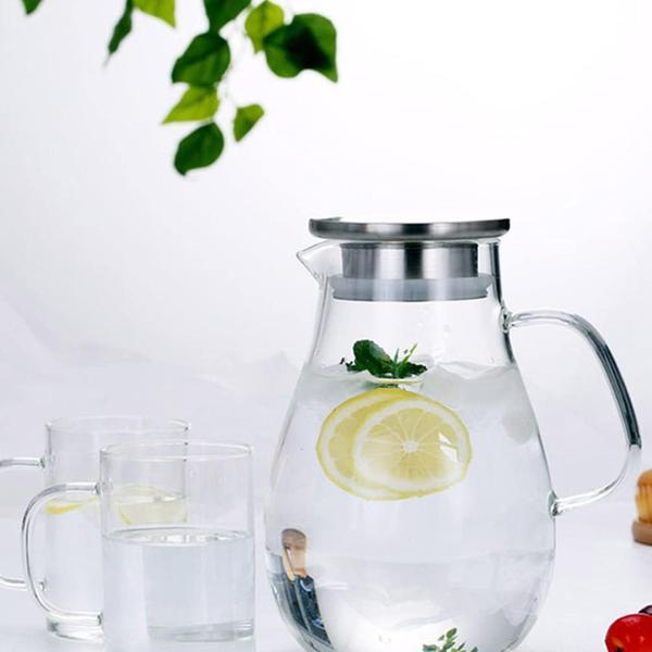 Jarra De Vidro Borossilicato Mercury Com Tampa Inox 1,8L - Haüskraft Imagem de Jarra De Vidro Borossilicato Mercury Com Tampa Inox 1,8L