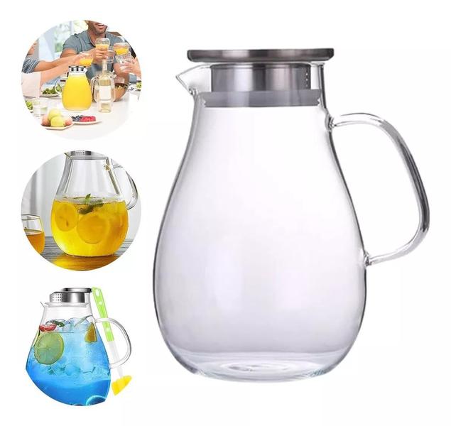 Jarra De Vidro Borossilicato Mercury Com Tampa Inox 1,8L - Haüskraft Imagem de Jarra De Vidro Borossilicato Mercury Com Tampa Inox 1,8L